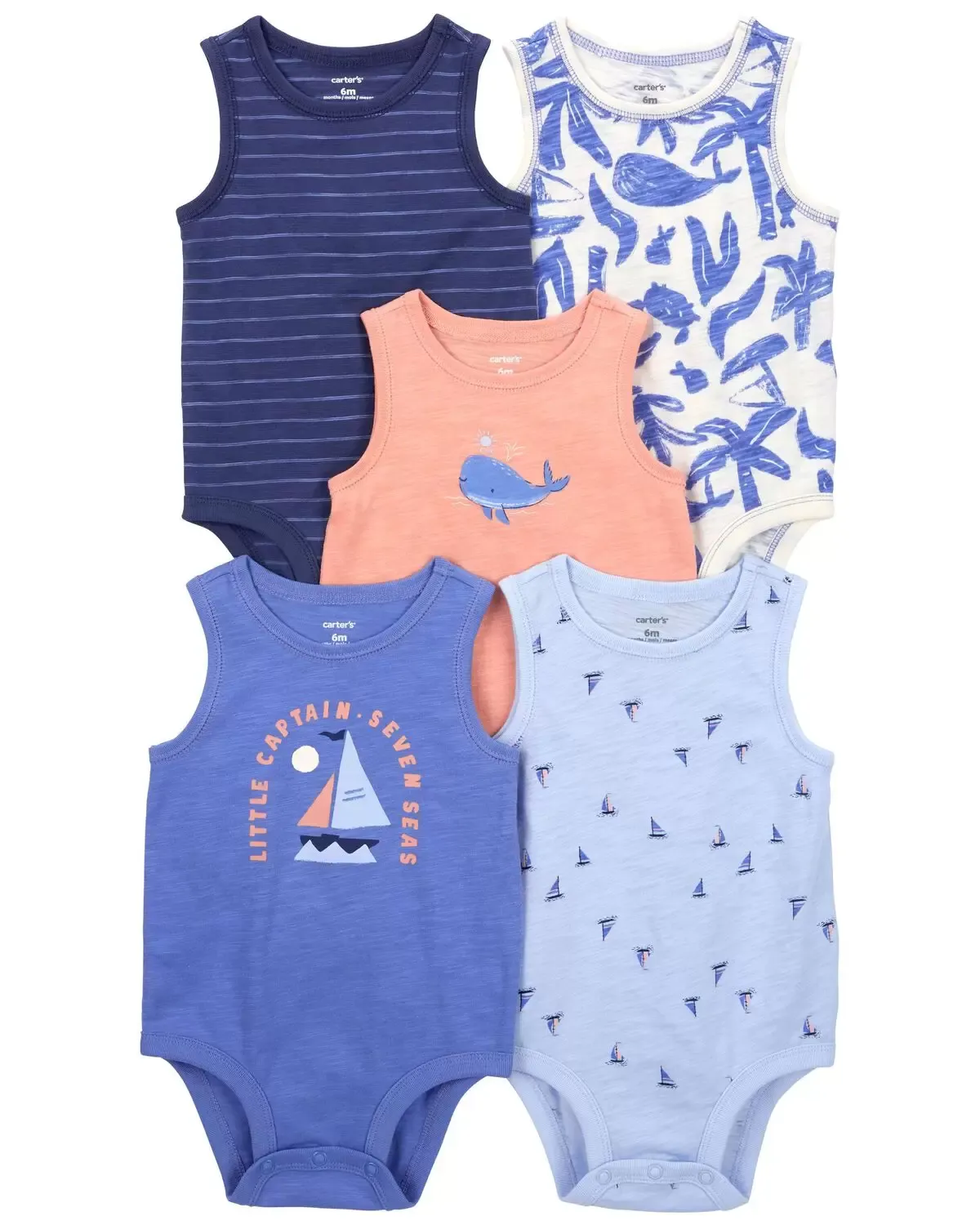 Original Carter&#39;s Boys 5-Pack Bodysuit Set