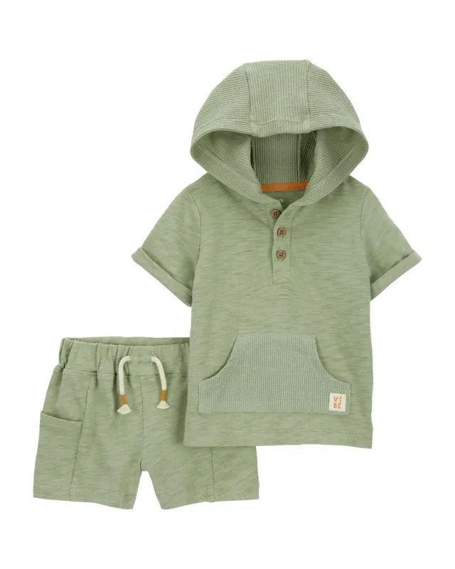 Original Carter&#39;s 2-Piece Hooded T-Shirt &amp; Shorts Set