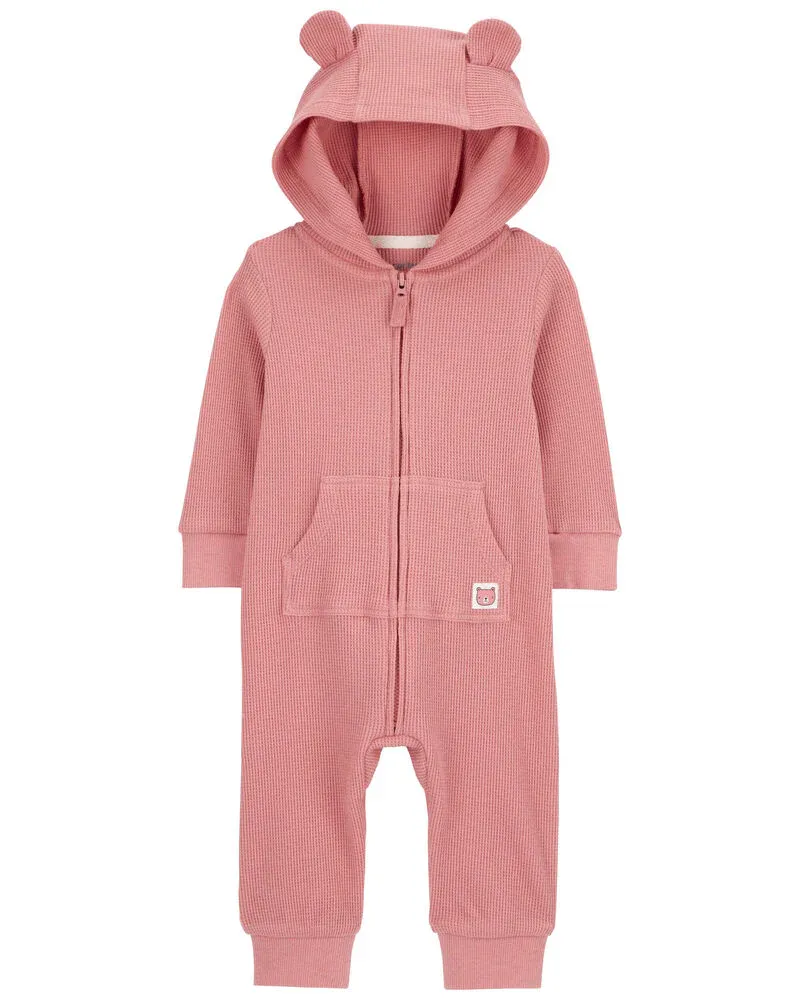 Original Carter&#39;s Baby Bear Hood Zip-Up Thermal Jumpsuit