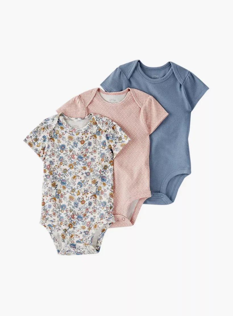 Little Planet by Carter&#39;s Organic 3-Piece Printed Short Sleeves Bodysuits