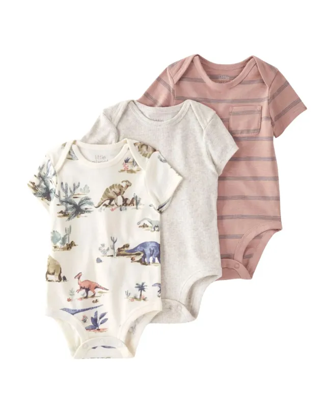 Little Planet by Carter&#39;s Girls 3-Pack Organic Cotton Bodysuit Set