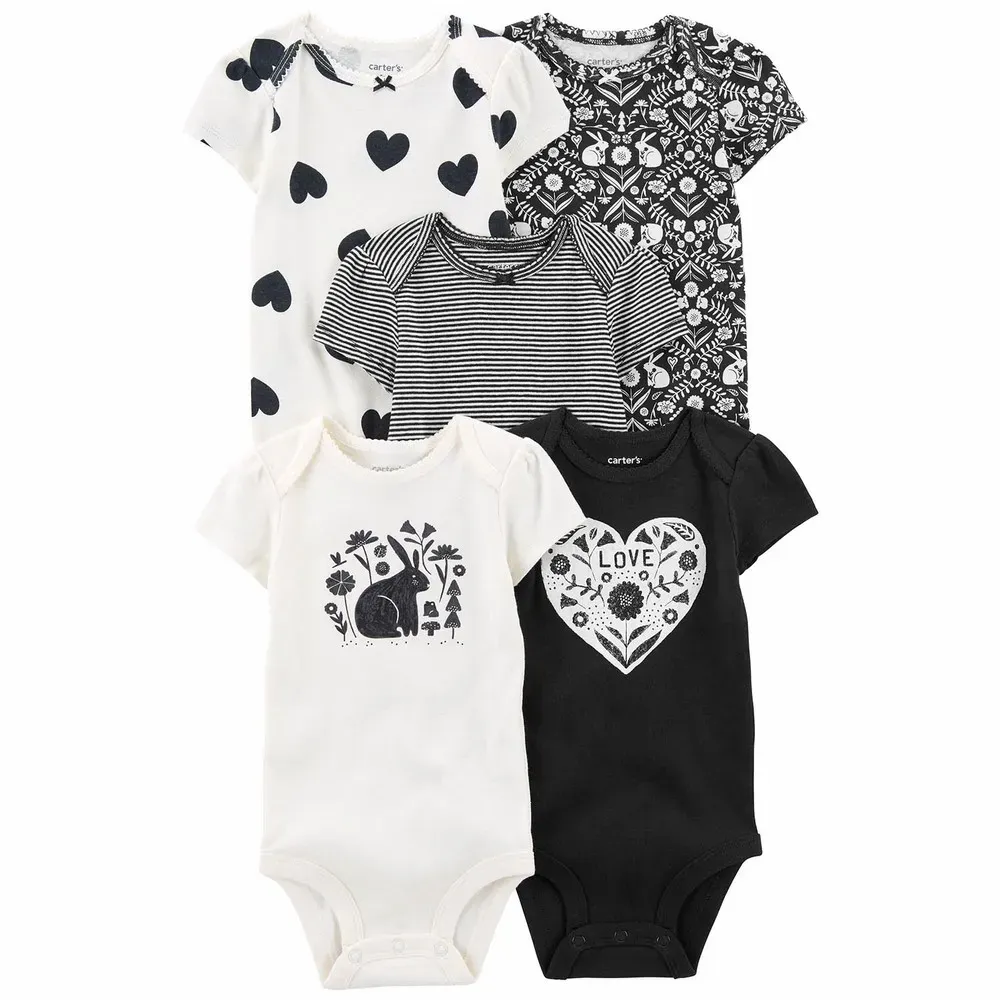 Original Carter&#39;s Girls 5-Pcs Bodysuit Set
