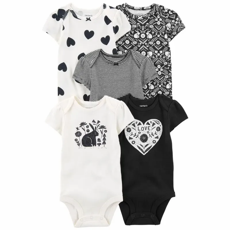 Original Carter&#39;s Girls 5-Pcs Bodysuit Set