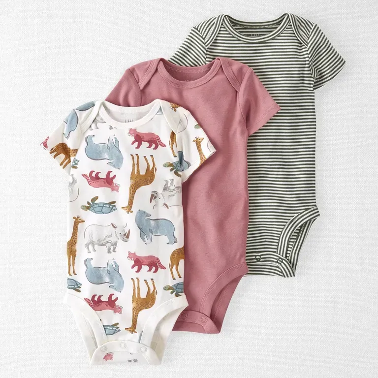 Little Planet by Carter&#39;s Girls Organic 3-Pcs Cotton Bodysuit