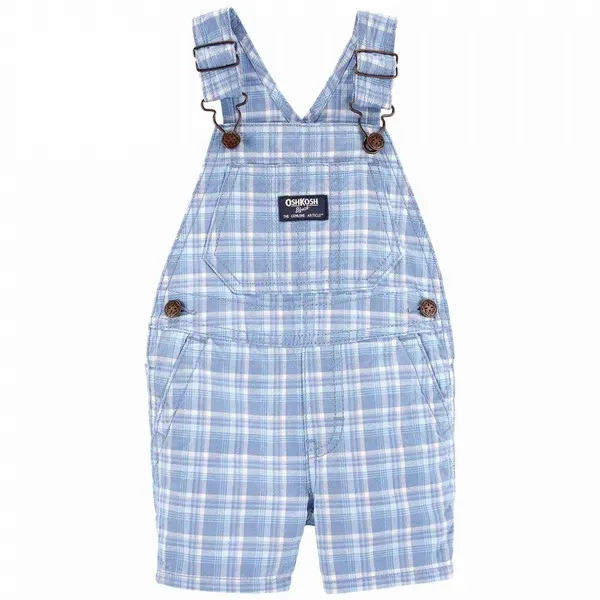 OshKosh B&#39;gosh Plaid Lightweight Unisex Shortalls