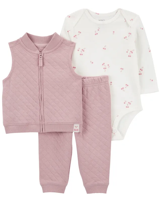 Original Carter&#39;s Girls 3-pcs Cotton Vest Set