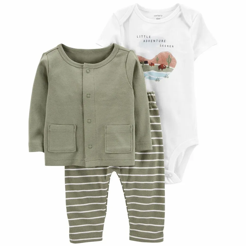 Original Carter&#39;s Cotton 3-Piece Little Jacket Set