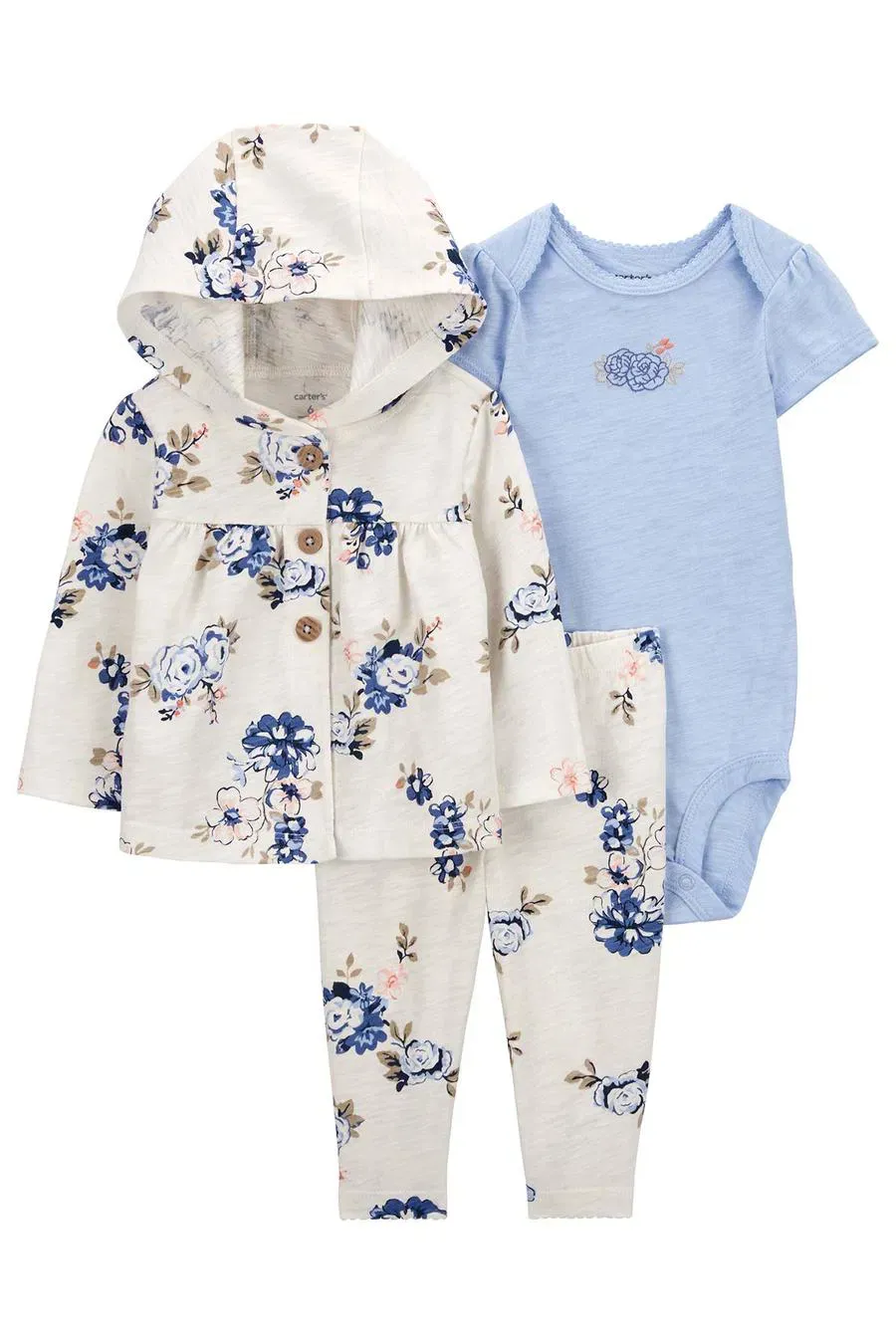 Original Carter&#39;s Girls 3-Pcs Cotton Floral Set