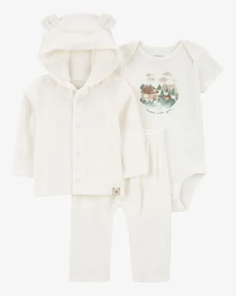 Original Carter&#39;s Baby 3-Piece Fuzzy Little Cardigan Set