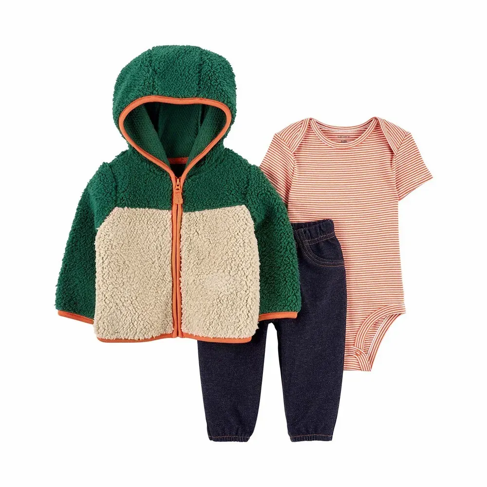 Original Carter&#39;s 3-Piece Sherpa Jacket Set - Baby Boy