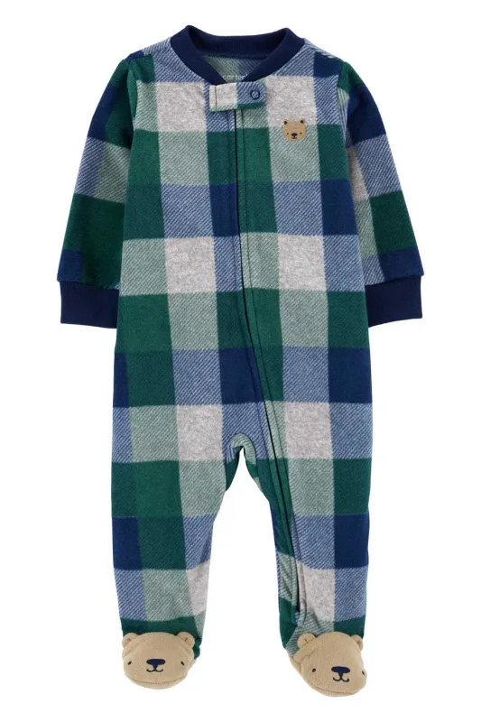 Original Carter&#39;s Boys Fleece Plaid Overall