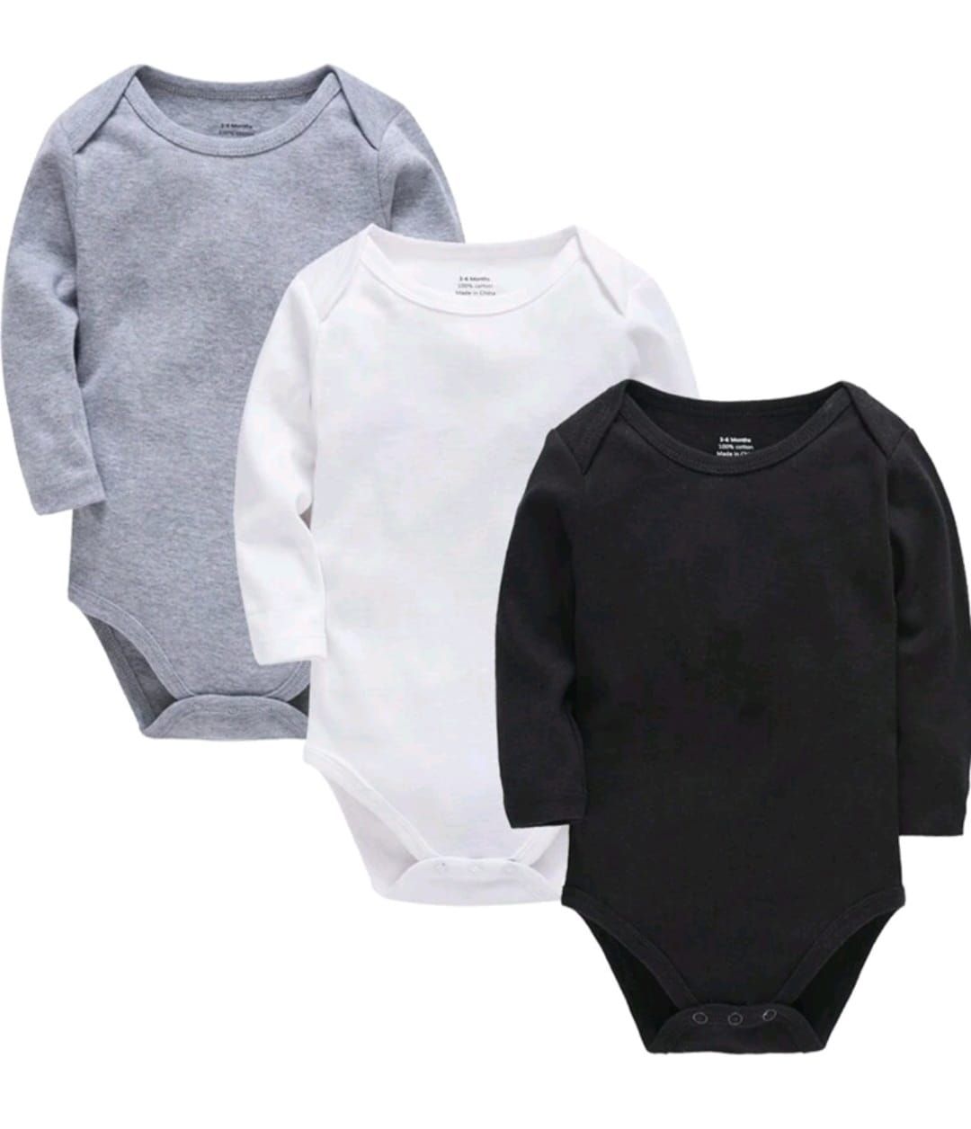 KavKas 3-pack Cotton Long Sleeve Bodysuit