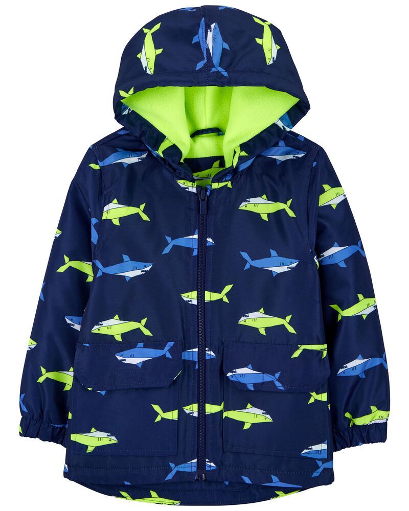 Original Carter&#39;s Kid Shark Print Rain Fleece Jacket