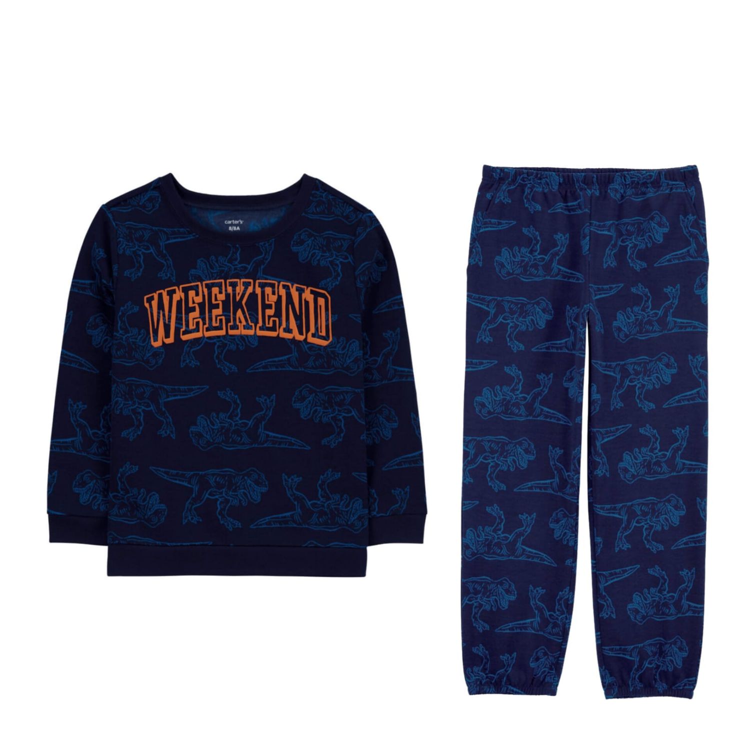 Original Carter&#39;s 2-Pcs Fleece Dino-Printed Set