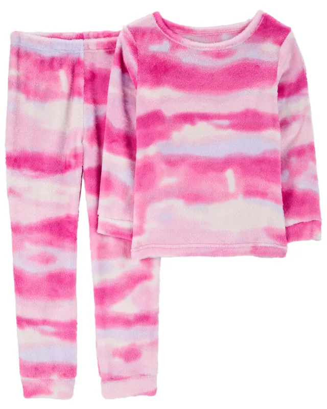 Original Carter's Girls 2-pcs Fuzzy Velboa Tie-Dye Pajama