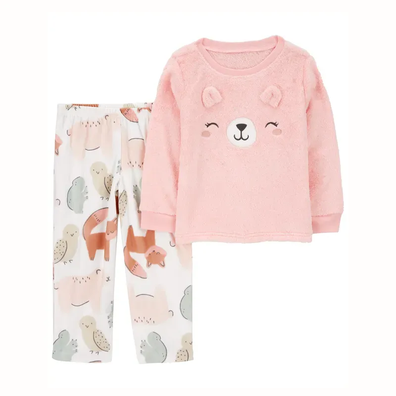 Original Carter&#39;s Girls 2-pcs Fuzzy Velboa Bear Pajama