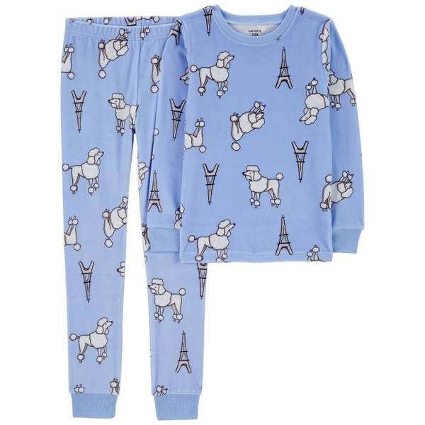 Original Carter&#39;s Kid 2-Piece Fuzzy Velboa Poodle Pajamas