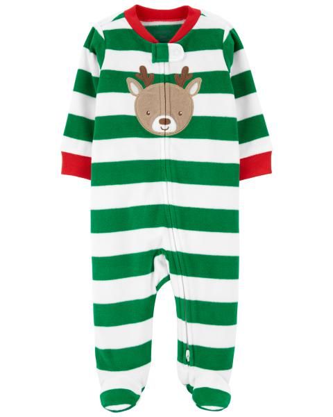Original Carter&#39;s Baby Fleece Reindeer Christmas Overall