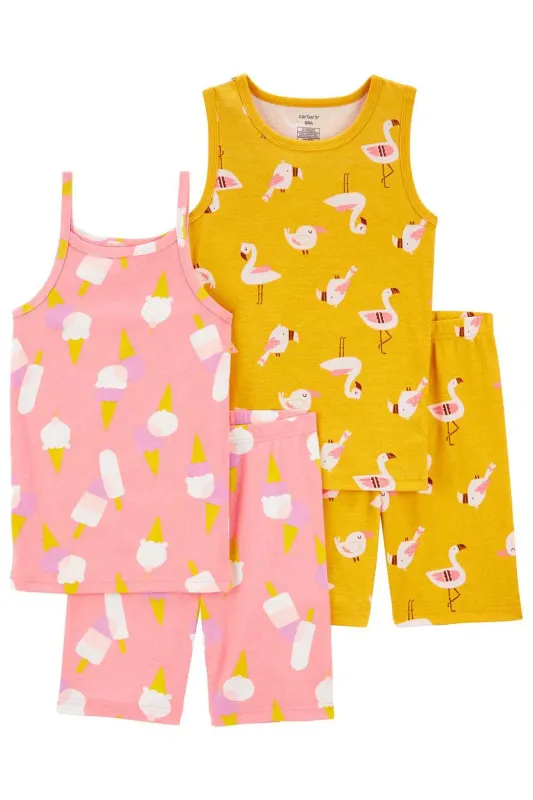 Original Carter's Girls Flamingo 4-Pcs Pajama