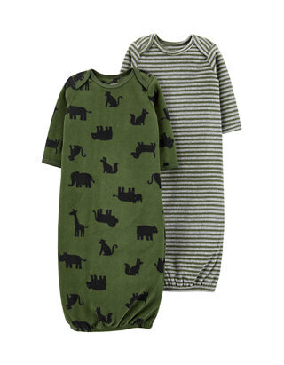 Original Carter's Baby Boys Fleece &amp; Cotton 2-Piece Sleeper Gowns