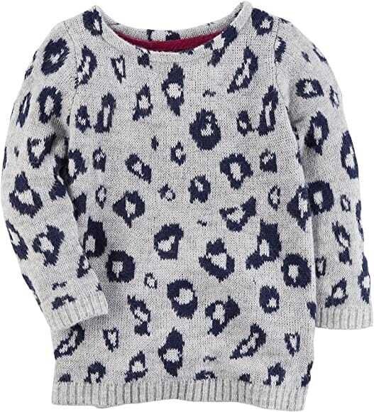 Original Carter's Baby Girl Long Sleeve Leopard Sweater