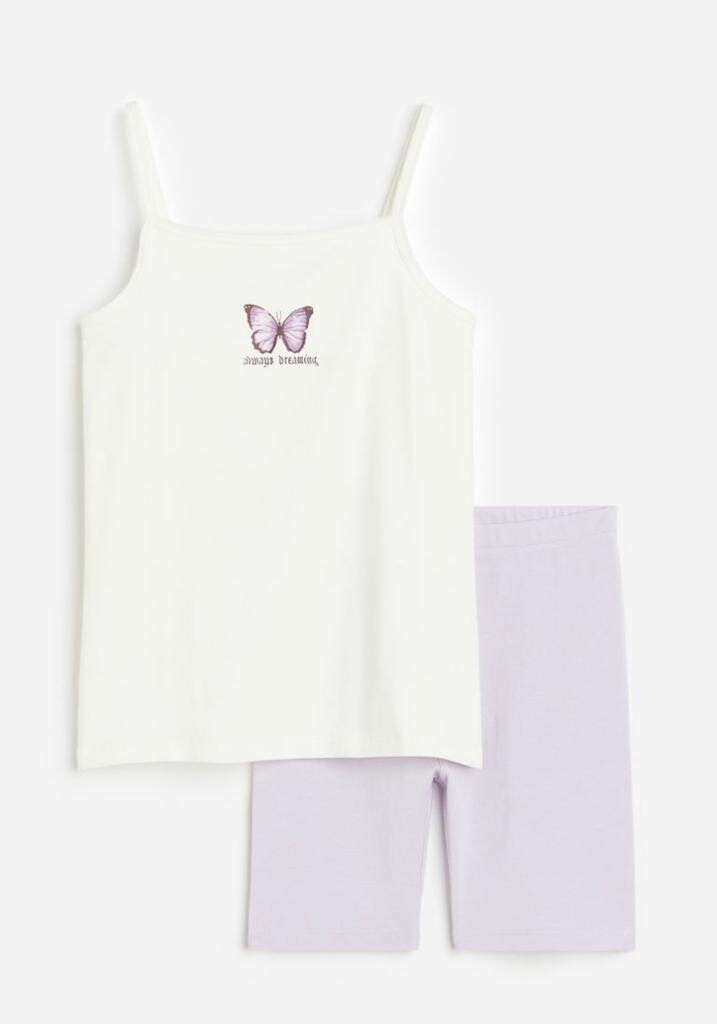 H&amp;M Girls Cotton Jersey Pajamas