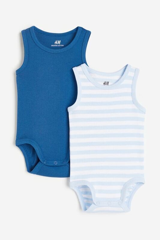 H&amp;M Baby Boys 2-pack Sleeveless Cotton Bodysuits