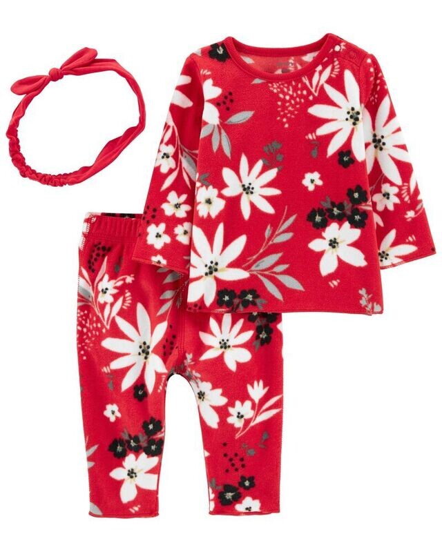 Original Carter's 3-Piece Floral Fleece PJ Set
