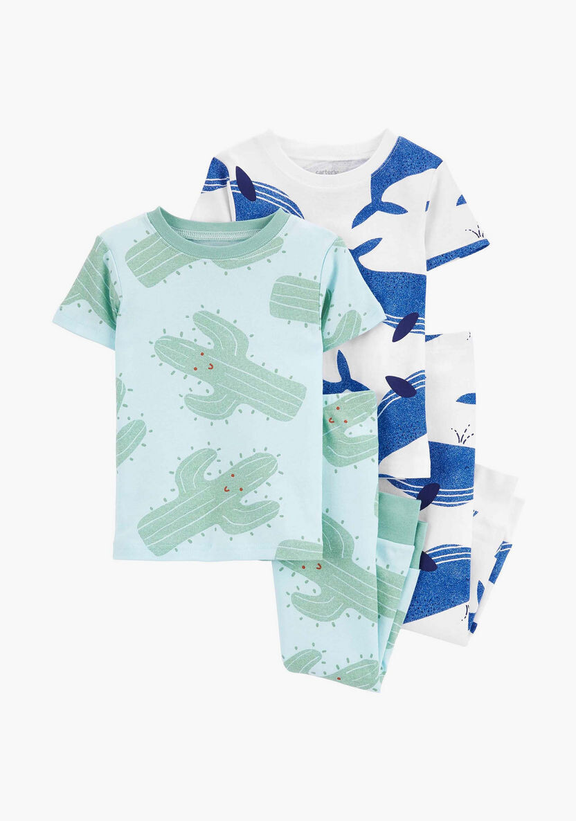 Original Carter's Boys 4-Piece 100% Snug Fit Pajama Set