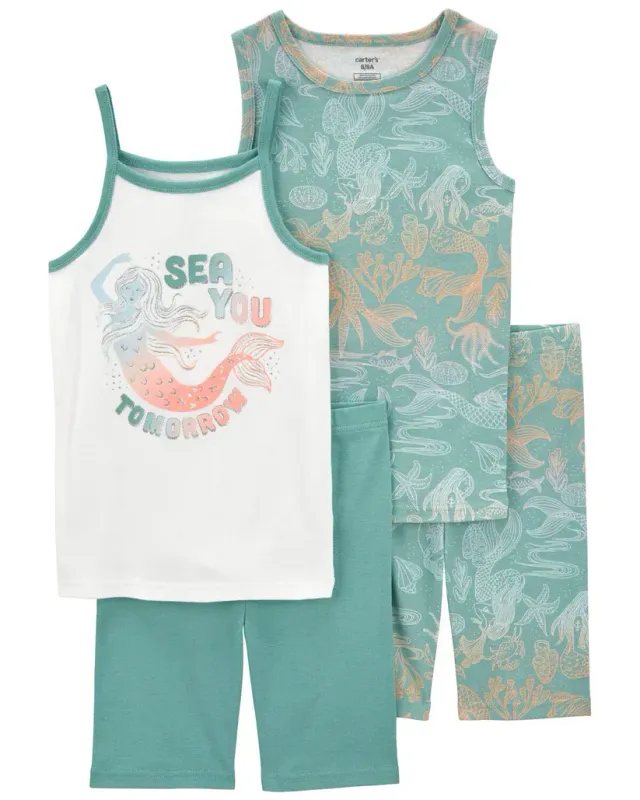 Original Carter's Girls 4-Pcs Mermaid Pajama