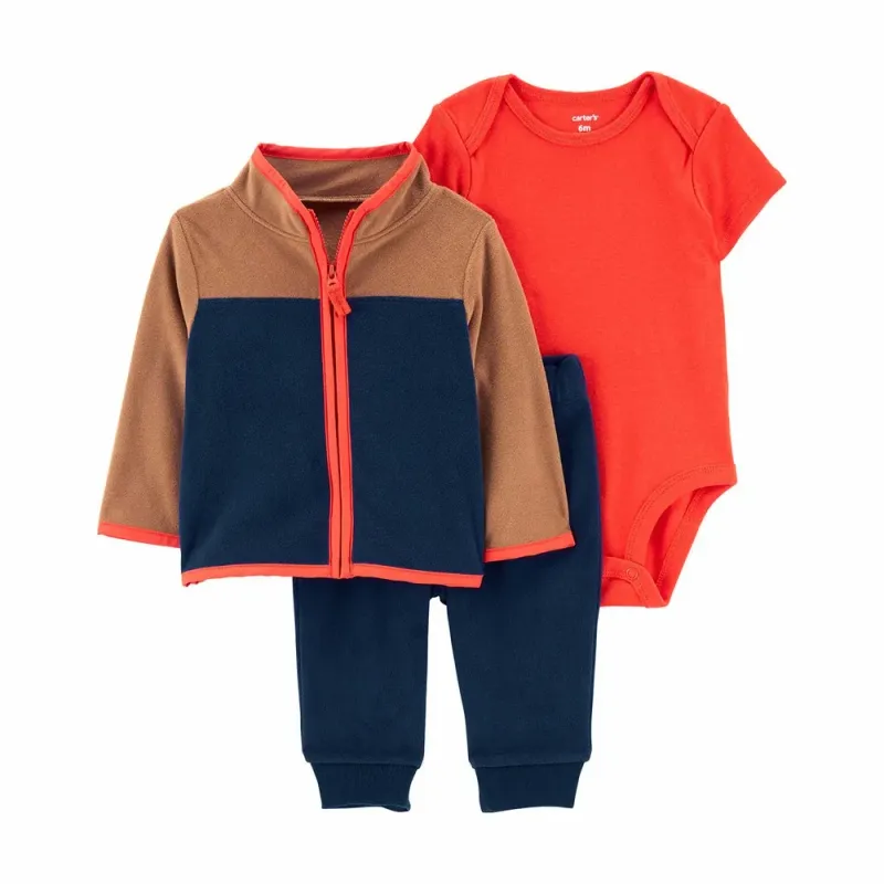 Original Carter's Boys 3-Piece Cardigan Fleece Set