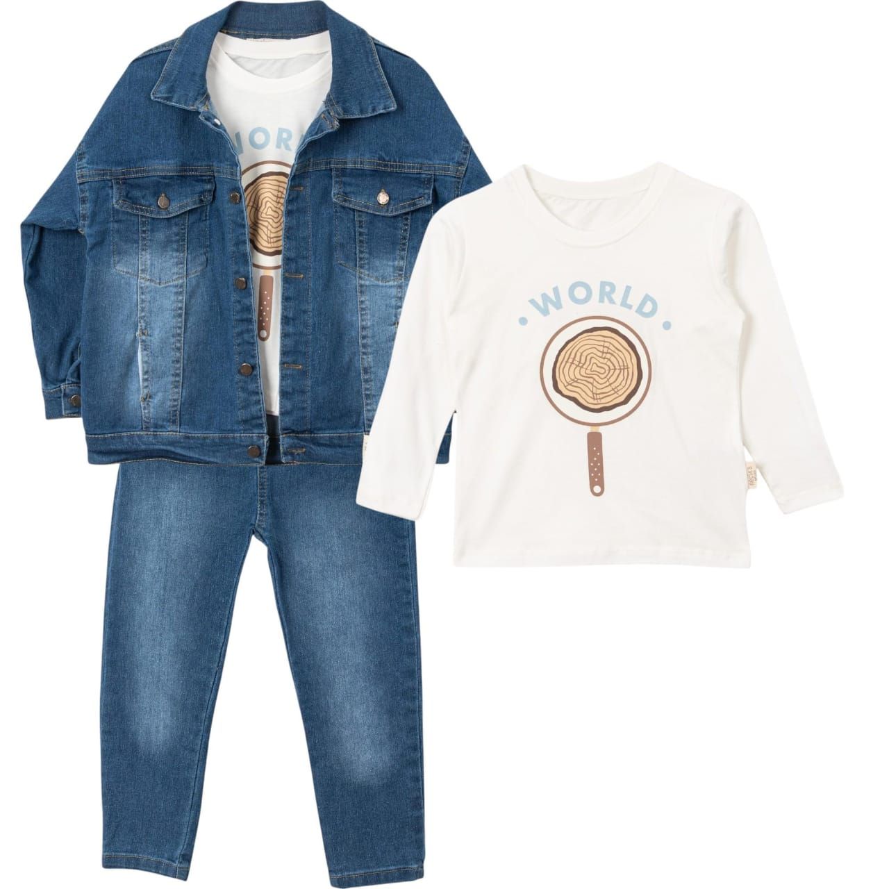 Necix's Boys 3-Pcs Denim Set