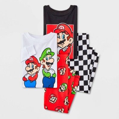 Super Mario Toddler Boys 4-Pcs Cotton Pajama