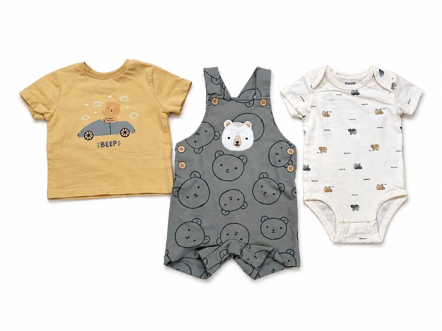 Pekkle Boys 3-Piece Cotton Shortall