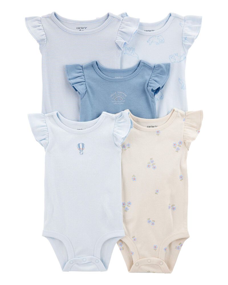 Original Carter's Girls 5-Pack Short-Sleeve Bodysuit Set