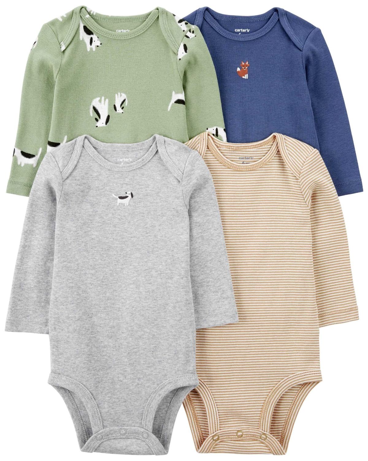 Original Carter's Boys 4-Pcs Long-Sleeve Bodysuit Set