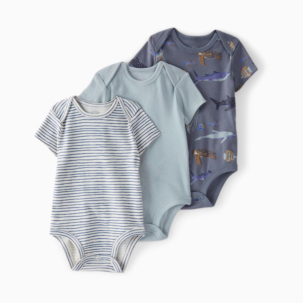 Original Carter's Little Planet Boys 3-Pack Organic Cotton Rib Bodysuit Set