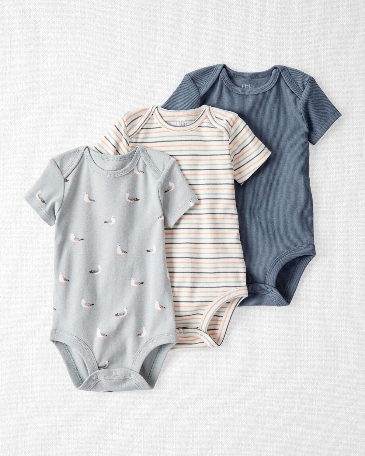 Original Carter's Little Planet Boys 3-Pack Organic Cotton Rib Bodysuit Set