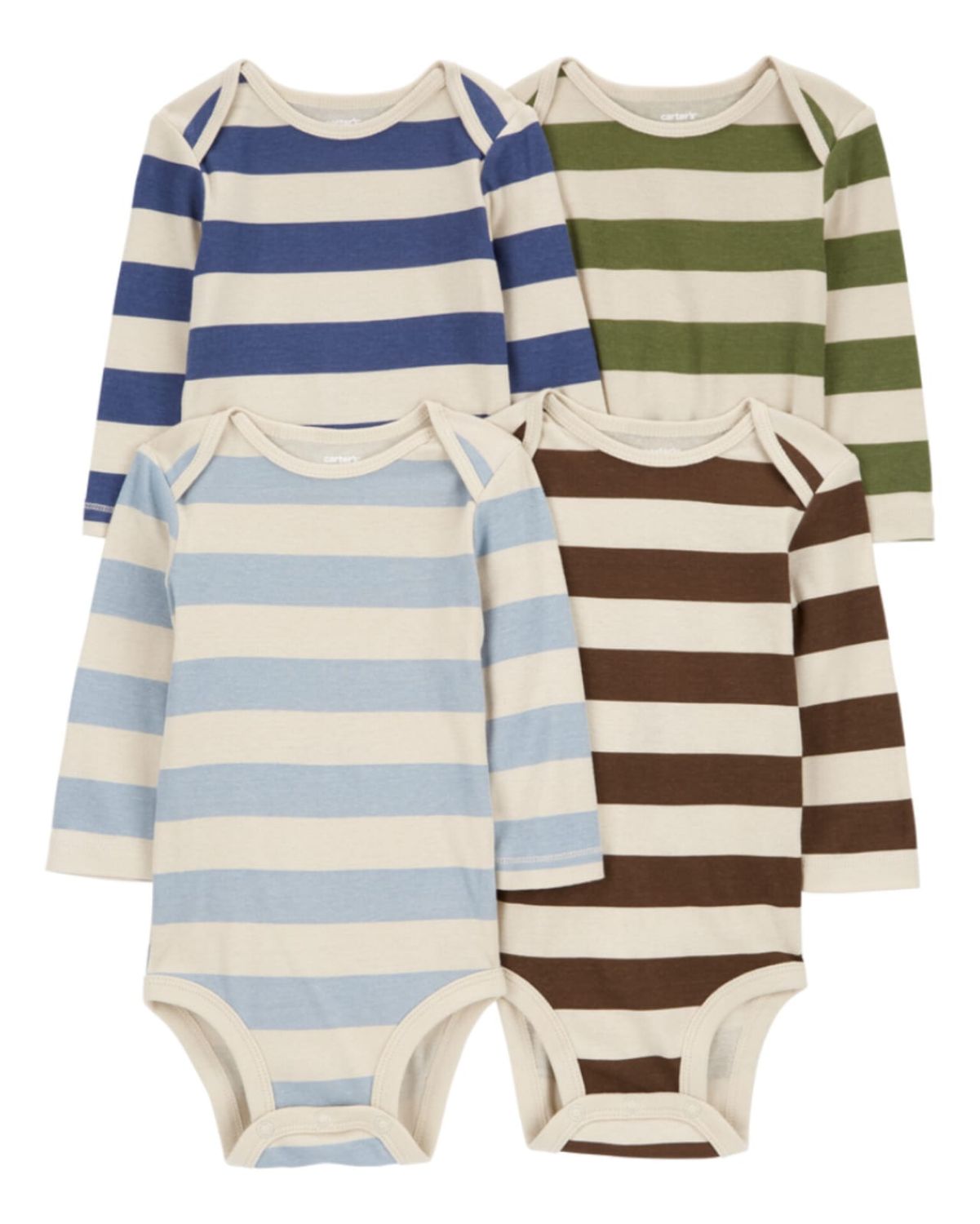 Original Carter's Boys Striped 4-Pcs Bodysuit Set