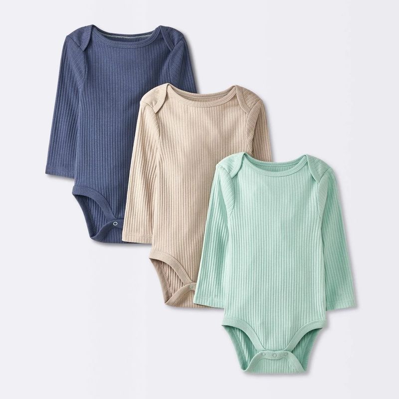 Cloud Island Boys 3-Pack Long Sleeve Bodysuit Set
