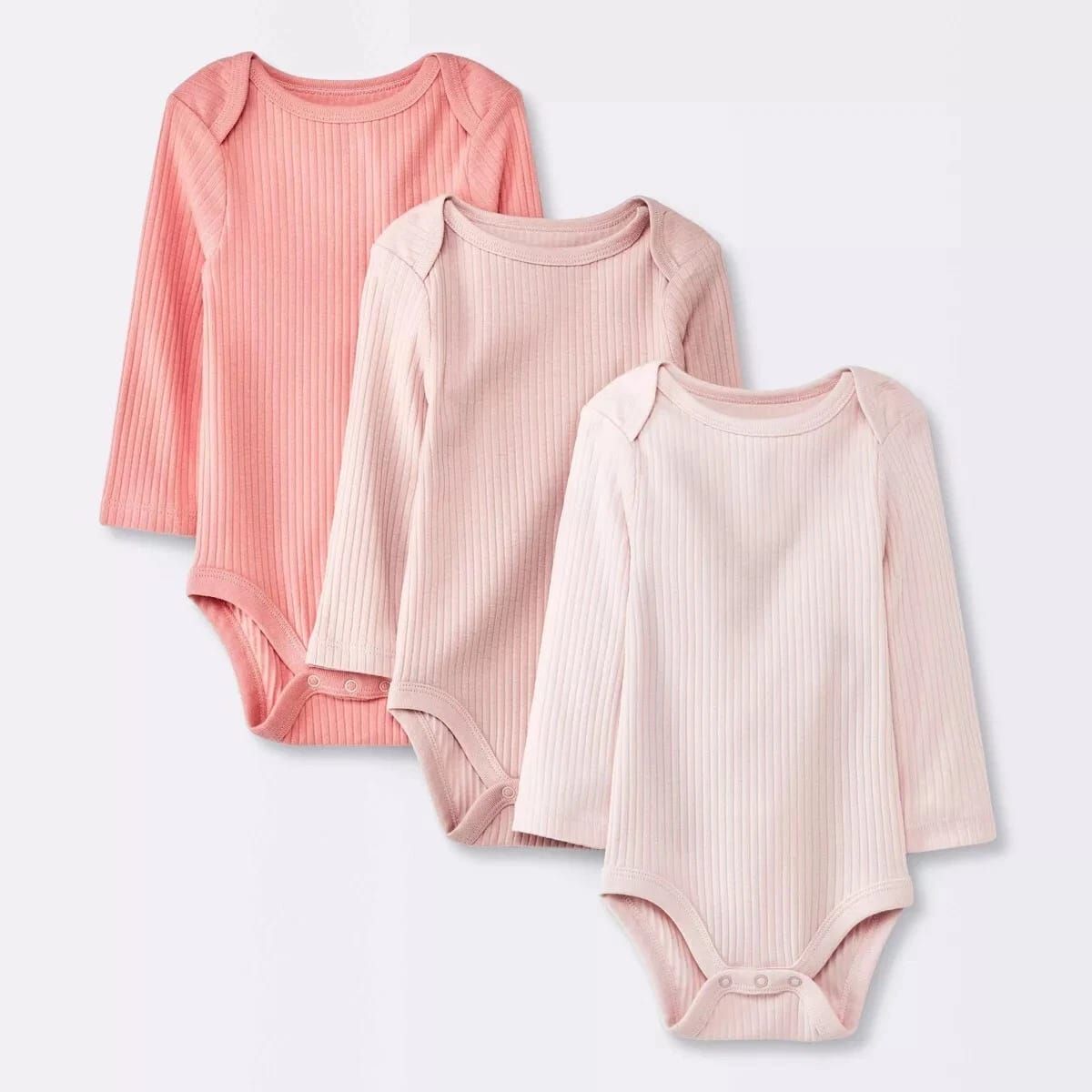 Cloud Island Girls 3-Pack Long Sleeve Bodysuit Set
