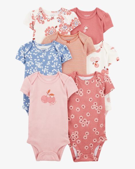 Original Carter's Girls 7-Pack Short-Sleeve Bodysuit Set