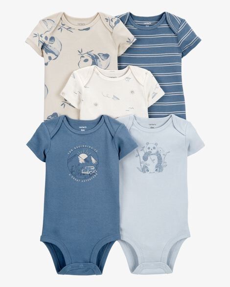 Original Carter's Boys 5-Pack Short-Sleeve Bodysuit Set
