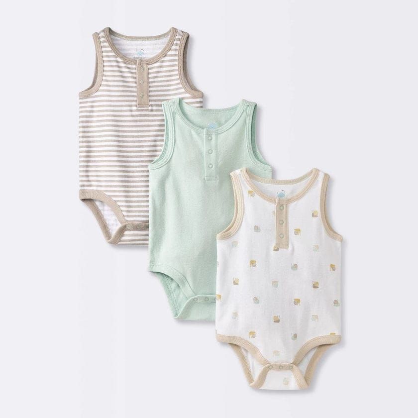 Cloud Island Boys 3-Pack Cotton Sleeveless Bodysuit Set