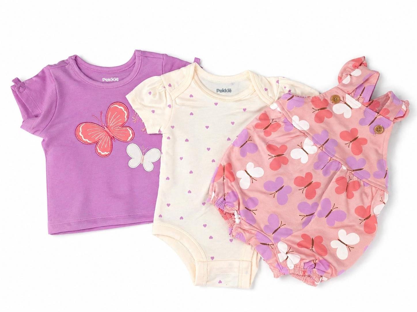 Pekkle Girls 3-Pcs Shortall Set