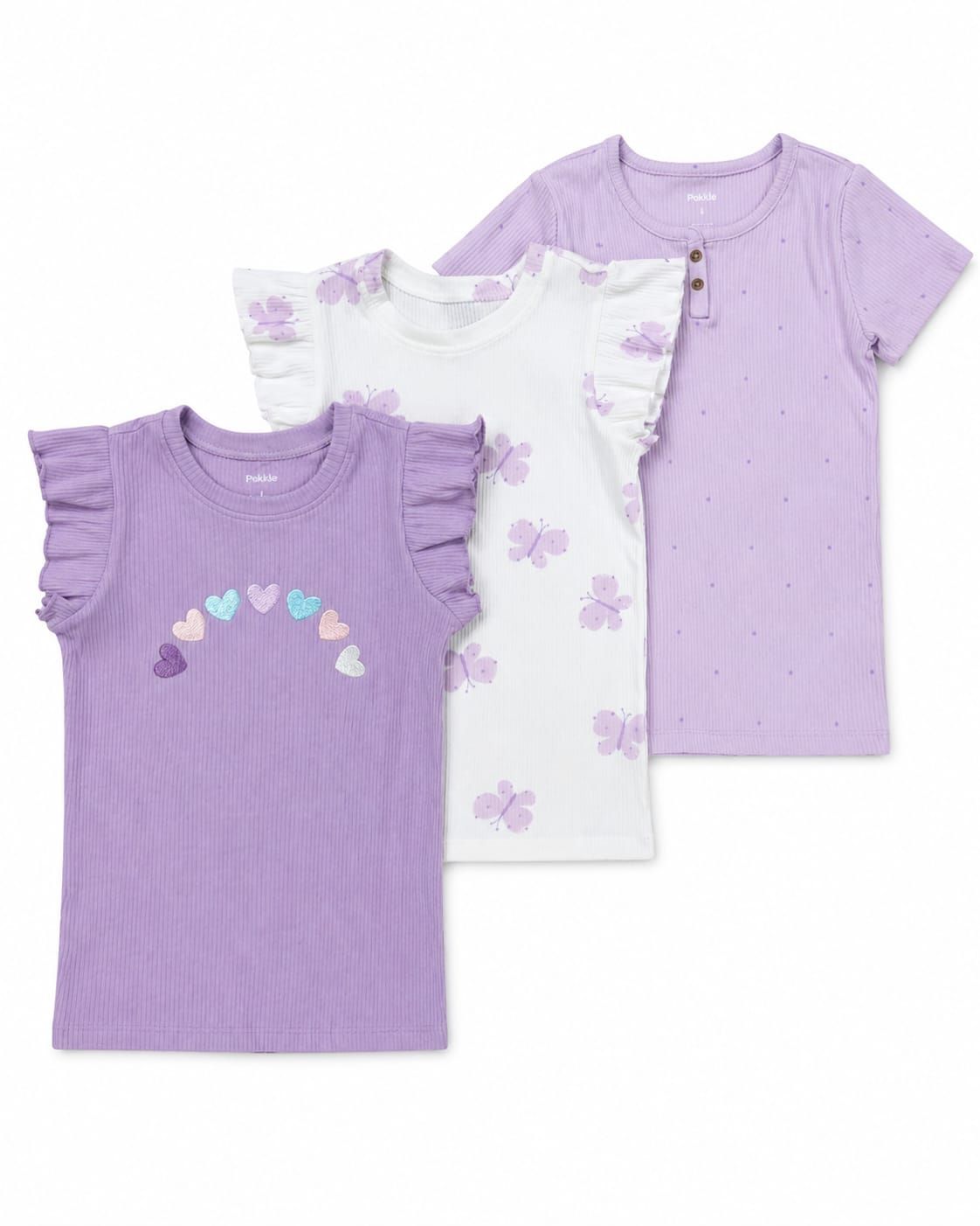 Pekkle Girls 3-Pack T-shirt Set