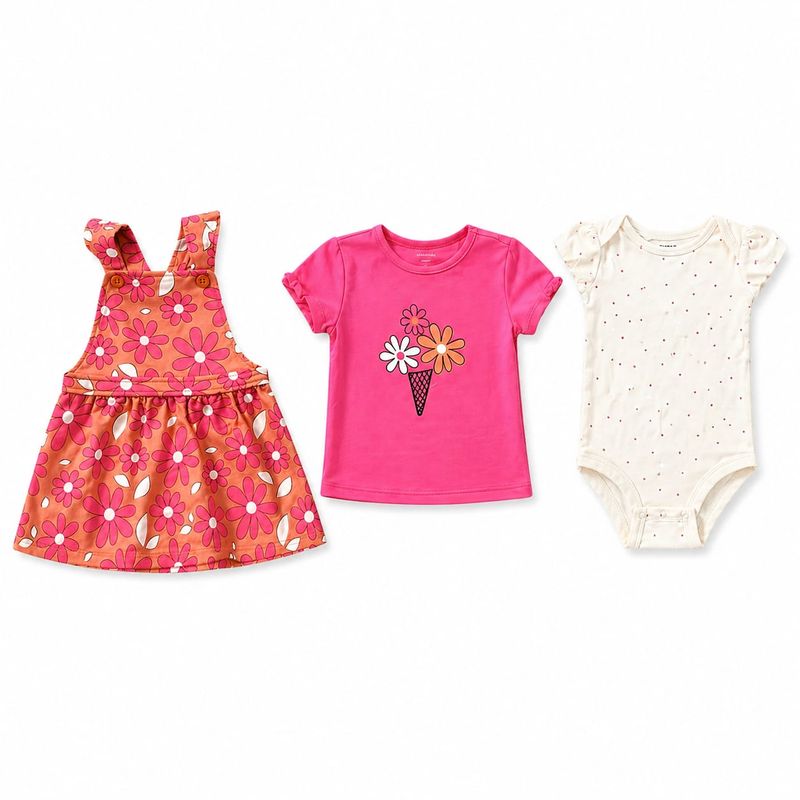 Pekkle Girls 3-Pcs Shortall Set