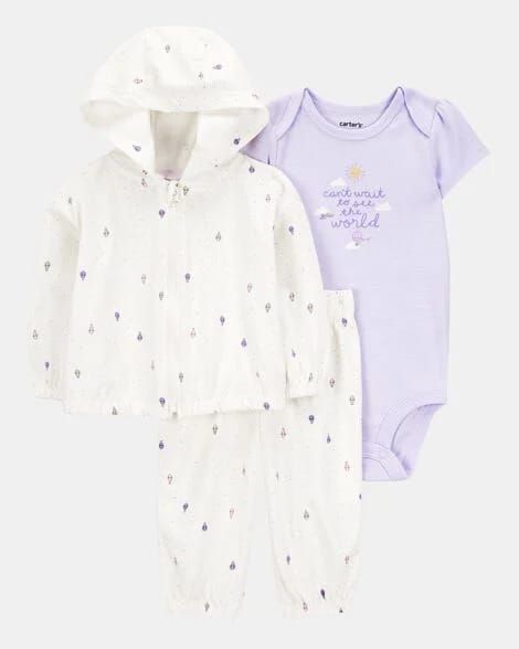 Original Carter's Girls 3-Pcs Little Cardigan Set