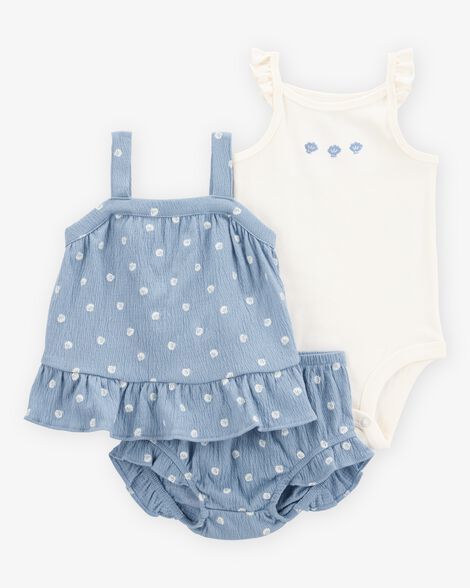 Original Carter's Girls 3-Piece Shell Print Set