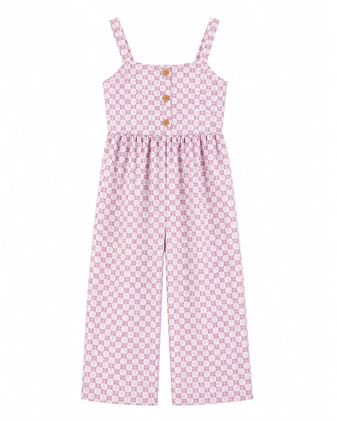 Oshkosh B'gosh Girls Tropical Print Knit Jumpsuit